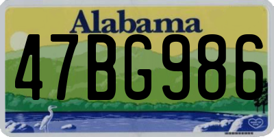 AL license plate 47BG986