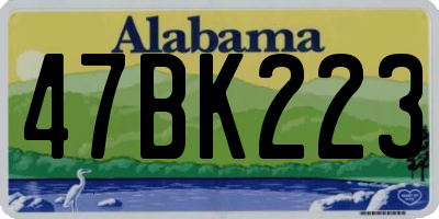 AL license plate 47BK223