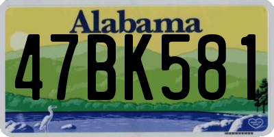 AL license plate 47BK581