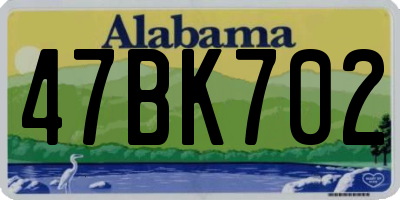 AL license plate 47BK702