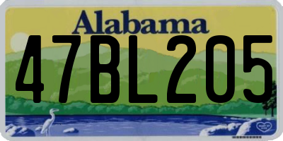 AL license plate 47BL205