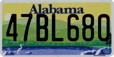 AL license plate 47BL680