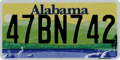 AL license plate 47BN742