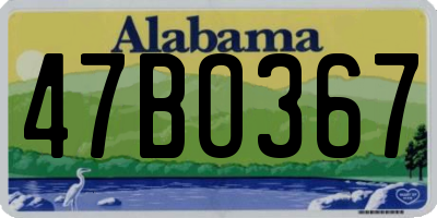 AL license plate 47BO367