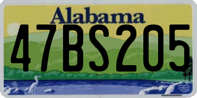 AL license plate 47BS205