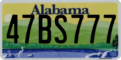 AL license plate 47BS777