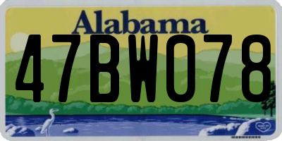 AL license plate 47BW078