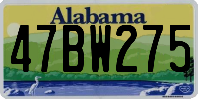 AL license plate 47BW275