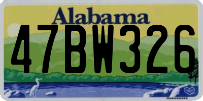 AL license plate 47BW326