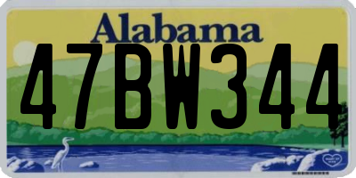 AL license plate 47BW344