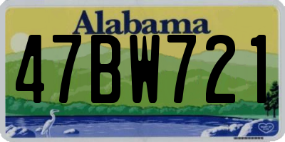 AL license plate 47BW721