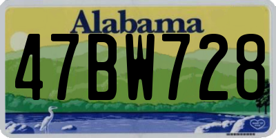 AL license plate 47BW728