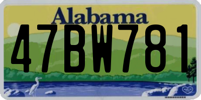 AL license plate 47BW781