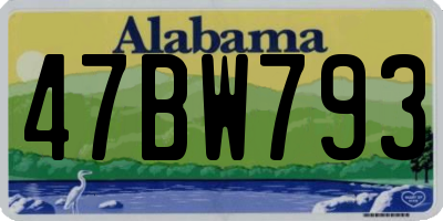 AL license plate 47BW793