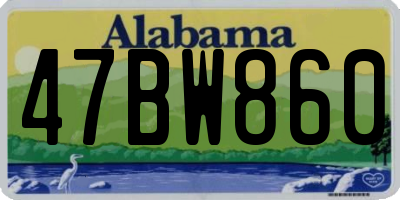 AL license plate 47BW860