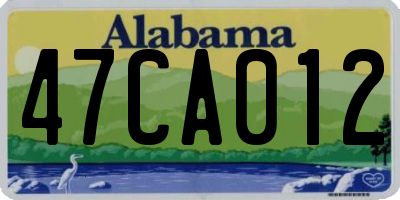 AL license plate 47CA012