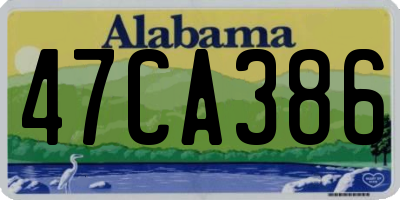 AL license plate 47CA386