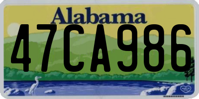 AL license plate 47CA986