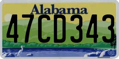 AL license plate 47CD343