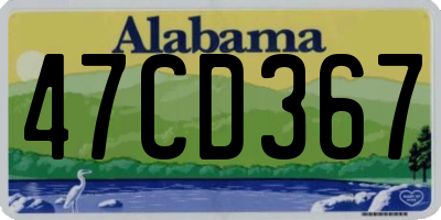 AL license plate 47CD367
