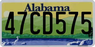 AL license plate 47CD575