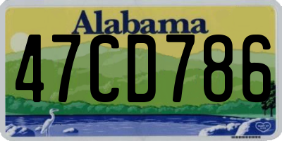 AL license plate 47CD786
