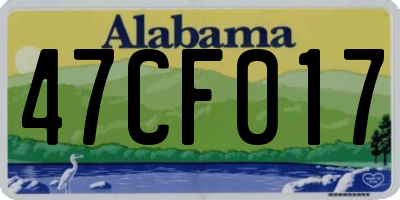 AL license plate 47CF017