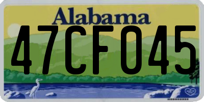 AL license plate 47CF045