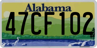 AL license plate 47CF102