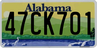 AL license plate 47CK701