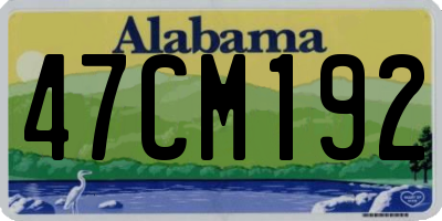 AL license plate 47CM192