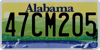 AL license plate 47CM205