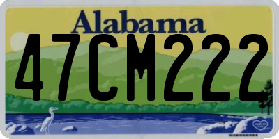 AL license plate 47CM222
