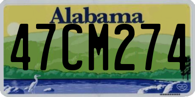 AL license plate 47CM274