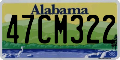 AL license plate 47CM322