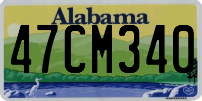 AL license plate 47CM340