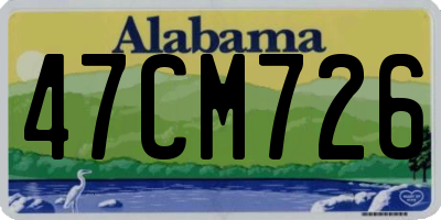 AL license plate 47CM726
