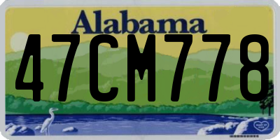 AL license plate 47CM778