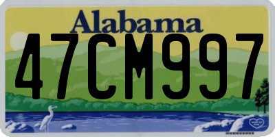 AL license plate 47CM997