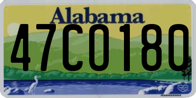 AL license plate 47CO180