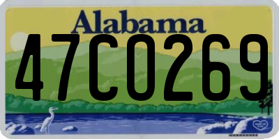 AL license plate 47CO269