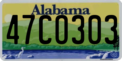 AL license plate 47CO303