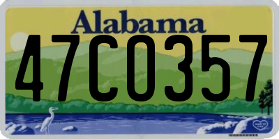 AL license plate 47CO357