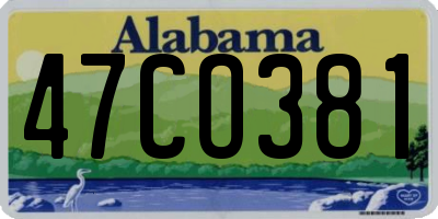AL license plate 47CO381