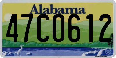 AL license plate 47CO612