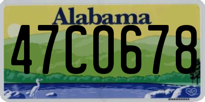 AL license plate 47CO678