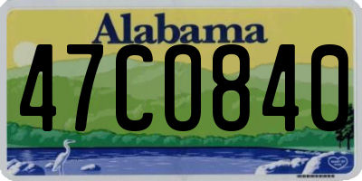 AL license plate 47CO840