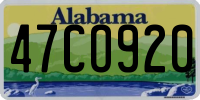 AL license plate 47CO920