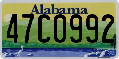 AL license plate 47CO992