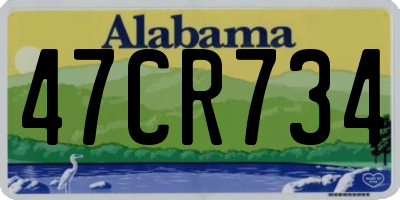AL license plate 47CR734
